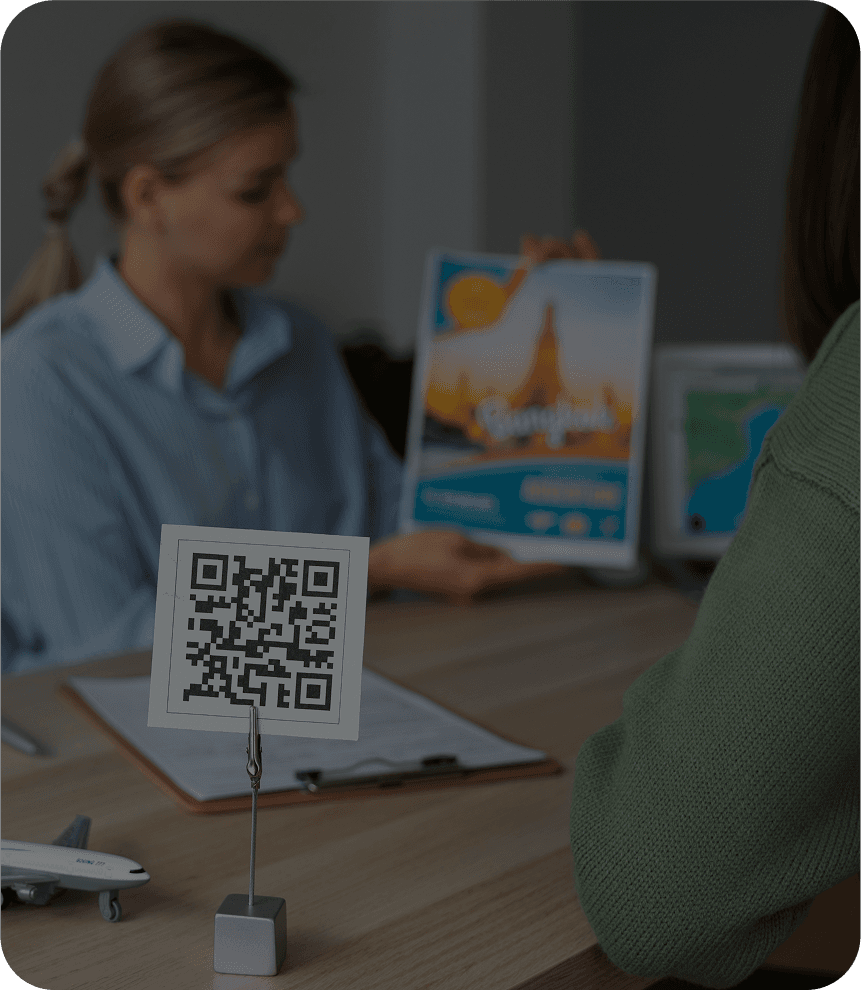 Teacher using QR Code